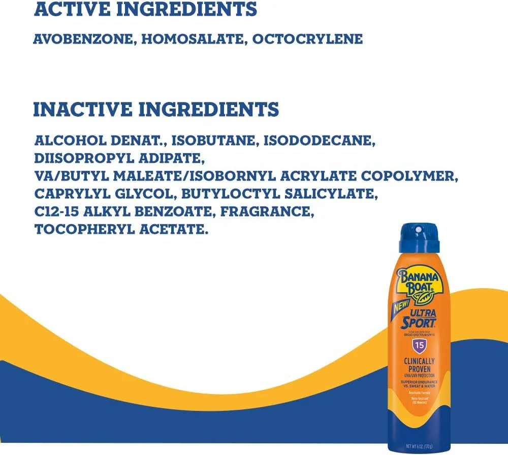 اسپری ضد آفتاب Banana Boat مدل Ultra Mist Sport Performance با طیف گسترده - SPF 15، حجم 177 میلی لیتر
