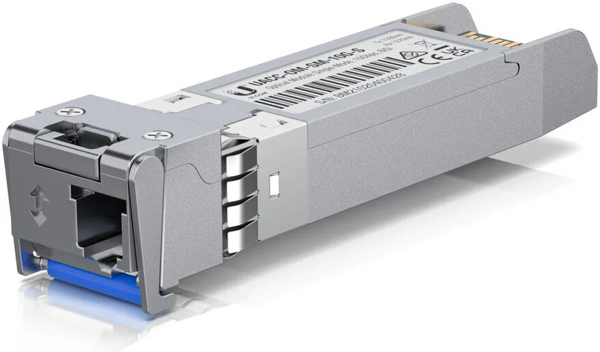 ماژول نوری تک حالته دو طرفه 10 گیگابیتی Ubiquiti، نرخ انتقال داده 10 گیگابیت بر ثانیه، طول موج TX 1270 نانومتر، طول موج RX 1330 نانومتر، فاصله کابل تا 10 کیلومتر، بسته تکی | UACC-OM-SM-10G-S