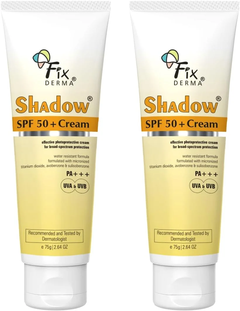 کرم ضد آفتاب فیکسرما شادو SPF 50+ PA+++ | برای پوست خشک | محافظت از آفتاب برای بدن و صورت | محافظت در برابر UVA و UVB | برای زنان و مردان (75 گرم) - بسته 2 عددی