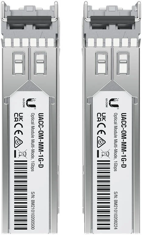 فرستنده و گیرنده ماژول نوری Ubiquiti Networks LC Multi-Mode SFP، دوبلکس LC، توان عملیاتی تا 1.25 گیگابیت بر ثانیه، فیبر MM، برد تا 550 متر، بسته 2 عددی | UACC-OM-MM-1G-D-2
