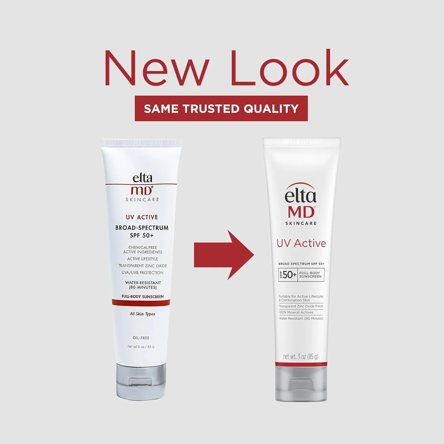 ضد آفتاب مینرال اکتیو EltaMD UV حاوی زینک اکسید، SPF 50+، مقاوم در برابر آب تا 80 دقیقه، تیوب 85 گرمی