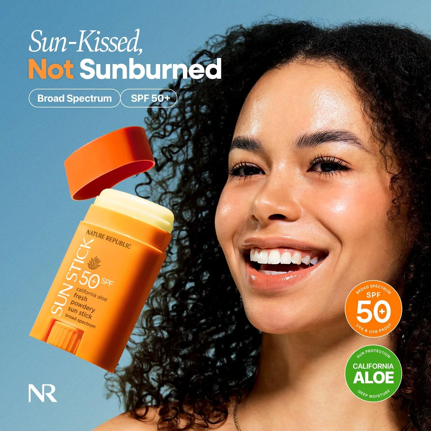 استیک ضد آفتاب پودری آلوئه ورا کالیفرنیا NATURE REPUBLIC با طیف گسترده SPF50+ (تست شده بر روی حیوانات نیست)