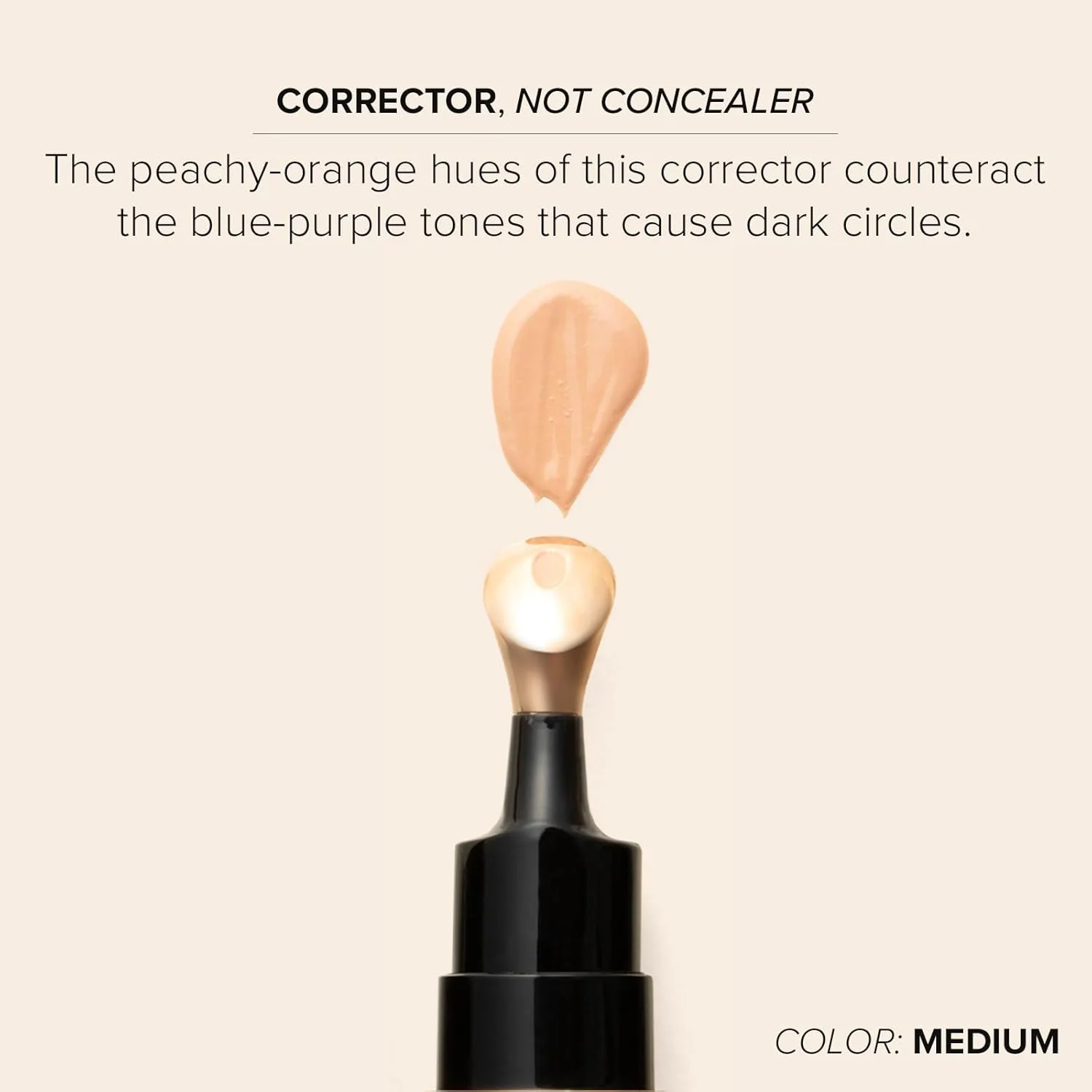 کرم دور چشم روشن کننده DRMTLGY با SPF 41، اصلاح کننده رنگ زیر چشم برای حلقه های تیره، کرم دور چشم رنگی ضد پیری، سرم آبرسان دور چشم با ته رنگ هلویی، مدیوم