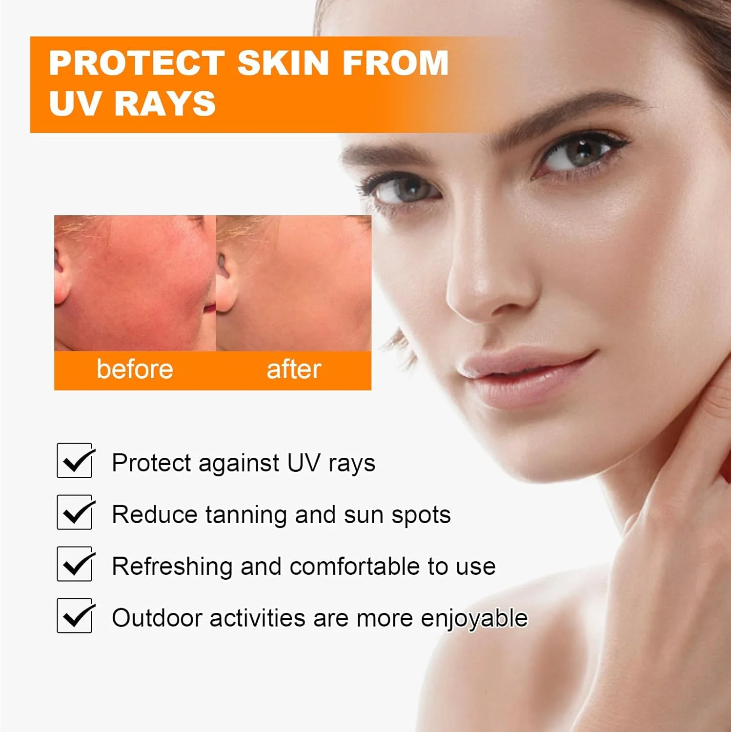 پچ های ضد آفتاب برای زیر چشم، پچ های محافظت کننده و آبرسان در برابر اشعه ماوراء بنفش برای فعالیت های خارج از منزل، محافظت مرطوب کننده، 5 جفت