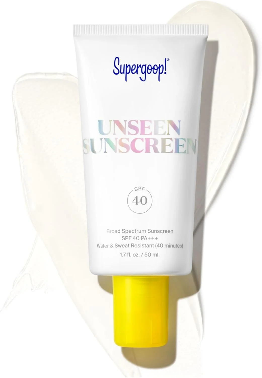 ضد آفتاب نامرئی Supergoop! با SPF 40، حجم 50 میلی لیتر - فاقد چربی، سبک و نامرئی، محافظت از پوست در برابر اشعه های مضر، مناسب برای انواع پوست - بدون رایحه - عالی به عنوان پرایمر آرایش - مناسب برای آقایان