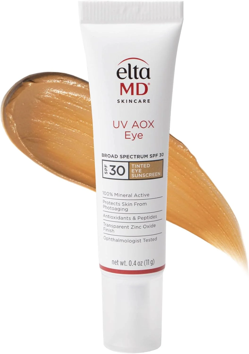 ضد آفتاب دور چشم رنگی EltaMD UV AOX با SPF 30، ضد آفتاب رنگی صورت برای ناحیه چشم، فرمول 100% معدنی ضد آفتاب، تیوب 11 گرمی