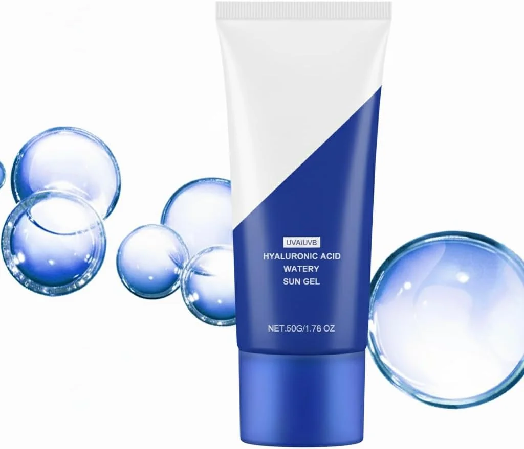 ژل ضد آفتاب آبرسان هیالورونیک اسید، ضد آفتاب کره ای Spf50+ Pa++++، محافظت موثر در برابر اشعه های مضر UV، ضد آفتاب هیالورونیک اسید، ضد آفتاب مرطوب کننده طبیعی، ضد آفتاب فیزیکی 50 میلی لیتر