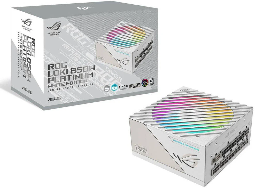 منبع تغذیه ایسوس Rog Loki SFX-L 850W، 80 Plus Platinum، کاملاً ماژولار، PCIe Gen 5.0، فن 120 میلیمتری ARGB با نورپردازی Aura Sync، هیت سینکهای ROG، دکمه فن 0dB، نسخه سفید | 90YE00N2-B0NA00 منبع تغذیه ایسوس Rog Loki SFX-L 850W، 80 Plus Platinum، کاملاً ماژولار، PCIe Gen 5.0، فن 120 میلیمتری ARGB با نورپردازی Aura Sync، هیت سینکهای ROG، دکمه فن 0dB، نسخه سفید | 90YE00N2-B0NA00