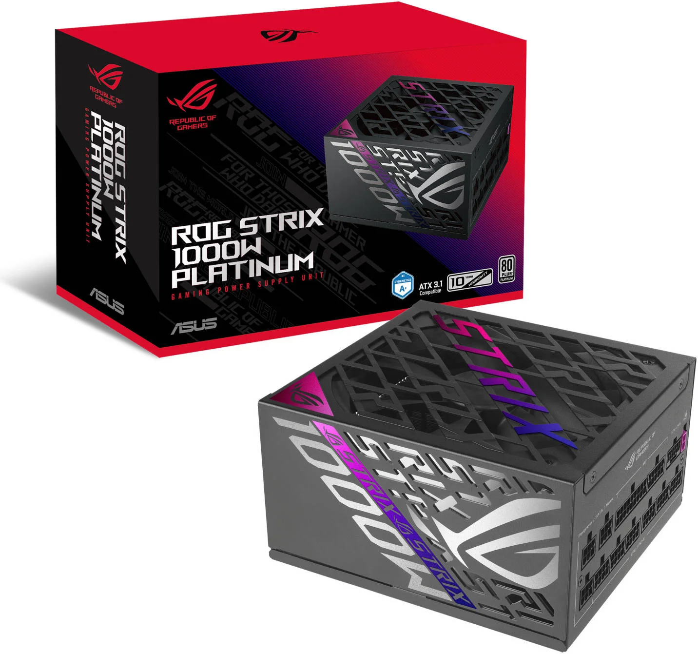 منبع تغذیه 1000 واتی کاملاً ماژولار ایسوس ROG Strix، بازدهی 80 PLUS پلاتینیوم، PFC فعال، GaN MOSFET، سازگار با ATX 3.1، سایبرنتیک Lambda A+، بلبرینگ های فن دوگانه، مشکی | 90YE00W1-B0NA00 منبع تغذیه 1000 واتی کاملاً ماژولار ایسوس ROG Strix، بازدهی 80 PLUS پلاتینیوم، PFC فعال، GaN MOSFET، سازگار با ATX 3.1، سایبرنتیک Lambda A+، بلبرینگ های فن دوگانه، مشکی | 90YE00W1-B0NA00