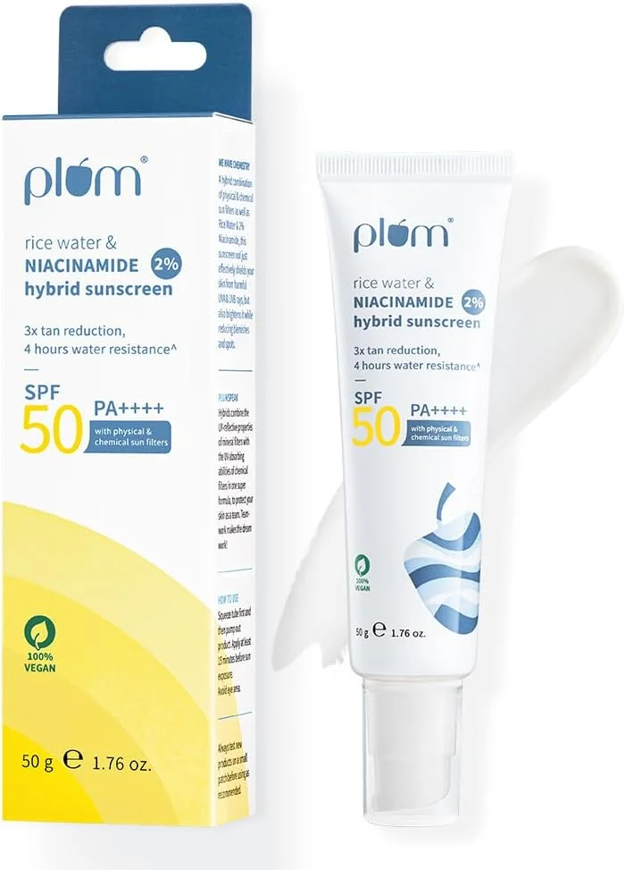 کرم ضد آفتاب حاوی نیاسینامید ۲% و آب برنج | محافظت در برابر UVA/UVB | کاهش تیرگی و روشن کننده پوست | بدون ایجاد سفیدی، غیر چسبنده | مناسب انواع پوست | خانم ها و آقایان | کاملا گیاهی | ۵۰ گرم