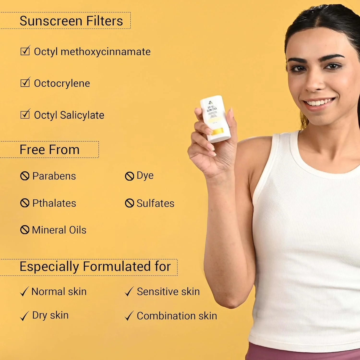 ضد آفتاب استیکی درخشان کننده Sotrue SPF 50+ | مرطوب کننده فوق العاده برای پوست های خشک تا نرمال با اثر بدون سفیدی و پایانی شبنم دار | طیف گسترده PA+++ | برای خانم ها و آقایان 15 گرم