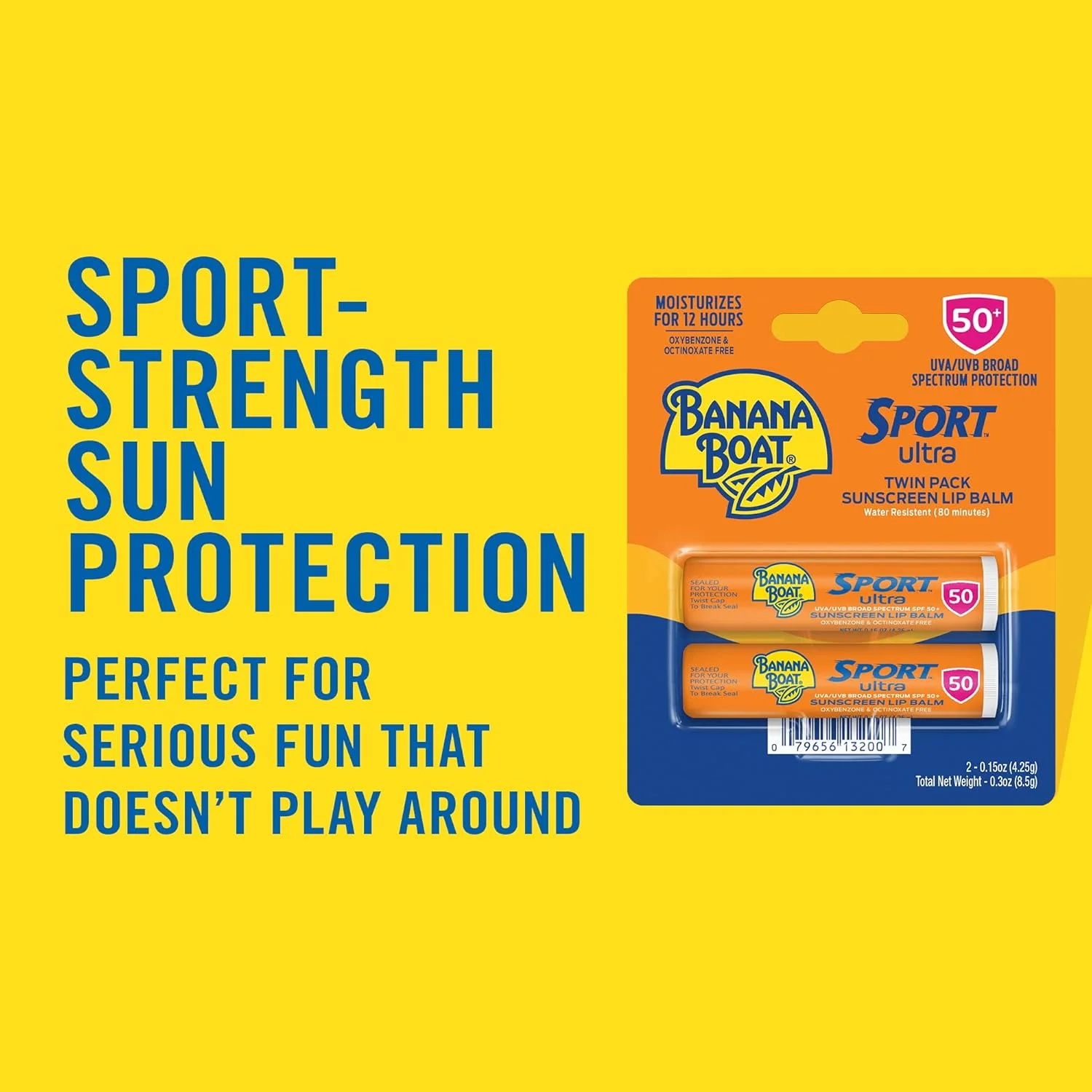بالم لب ضد آفتاب Banana Boat Sport Ultra SPF 50، بسته 2 عددی | بالم لب SPF 50، ضد آفتاب بدون اکسی بنزون، محافظ لب در برابر آفتاب، ضد آفتاب سایز مسافرتی برای لب SPF 50، بسته دوقلو