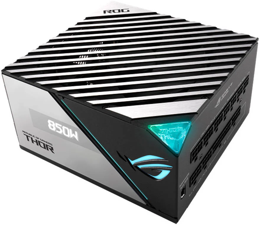منبع تغذیه کامپیوتر 850W پلاتینیوم II ایسوس ROG THOR، کاملا ماژولار، دارای گواهینامه 80 پلاس پلاتینیوم، فن 135 میلیمتری Wing-blade با کنترل PWM، هیتسینکهای ROG، نمایشگر OLED، Aura Sync، خازنهای Low-ESR | 90YE00L2-BONAOO منبع تغذیه کامپیوتر 850W پلاتینیوم II ایسوس ROG THOR، کاملا ماژولار، دارای گواهینامه 80 پلاس پلاتینیوم، فن 135 میلیمتری Wing-blade با کنترل PWM، هیتسینکهای ROG، نمایشگر OLED، Aura Sync، خازنهای Low-ESR | 90YE00L2-BONAOO