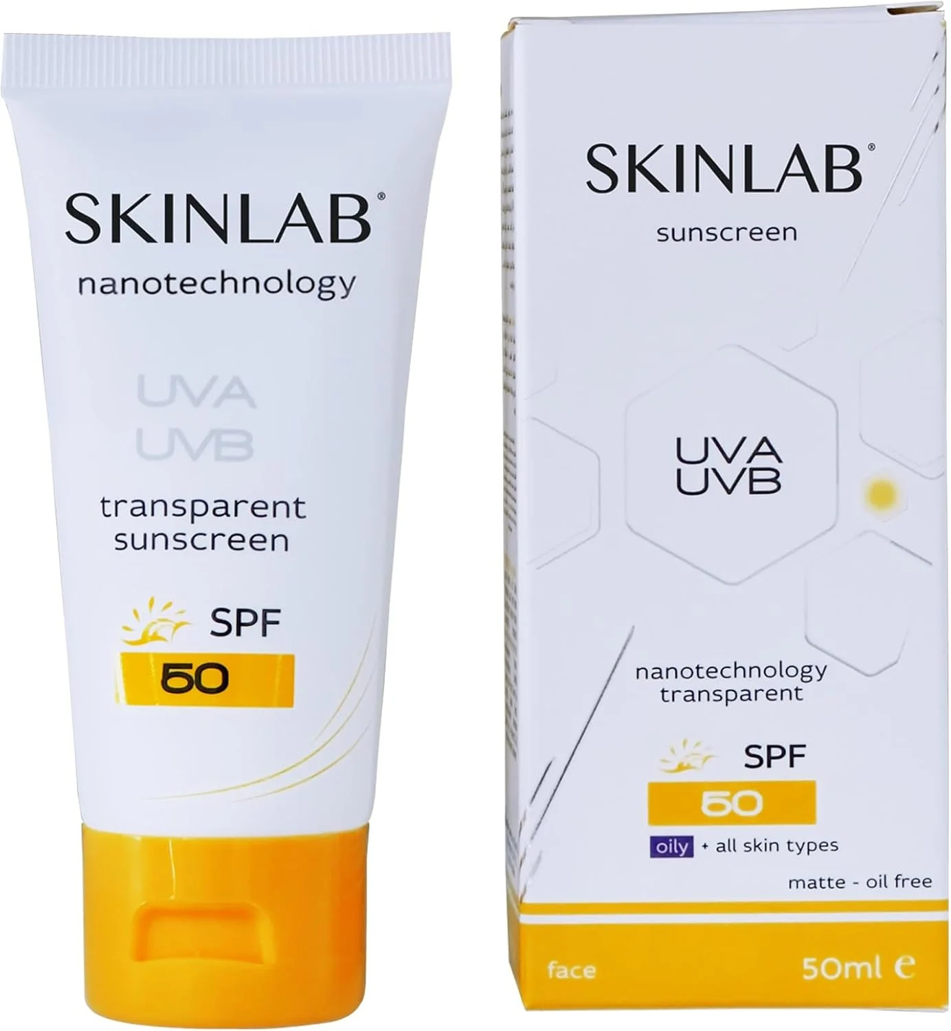 کرم ضد آفتاب SKINLAB با SPF 50 محافظت در برابر UVA/UVB برای انواع پوست | مقاوم در برابر آب و شفاف | 50 میلی لیتر