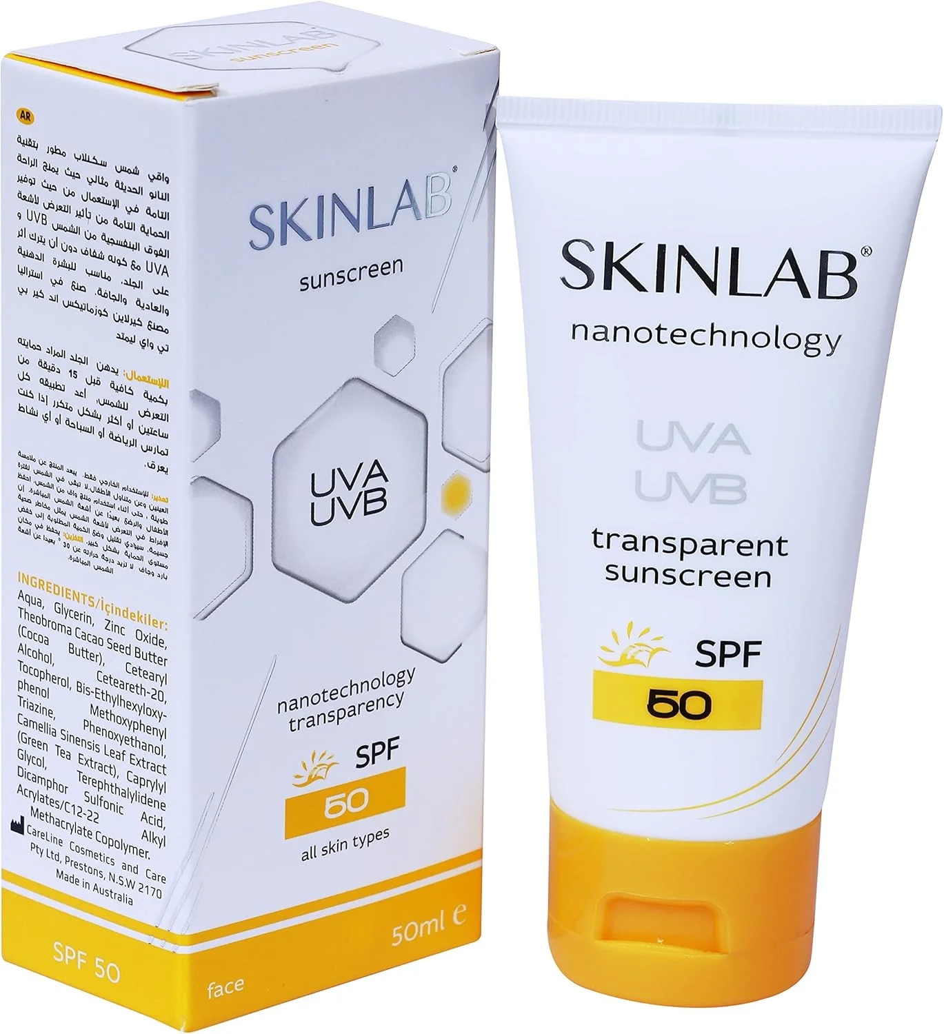 کرم ضد آفتاب SKINLAB با SPF 50 محافظت در برابر UVA/UVB برای انواع پوست | مقاوم در برابر آب و شفاف | 50 میلی لیتر کرم ضد آفتاب SKINLAB با SPF 50 محافظت در برابر UVA/UVB برای انواع پوست | مقاوم در برابر آب و شفاف | 50 میلی لیتر