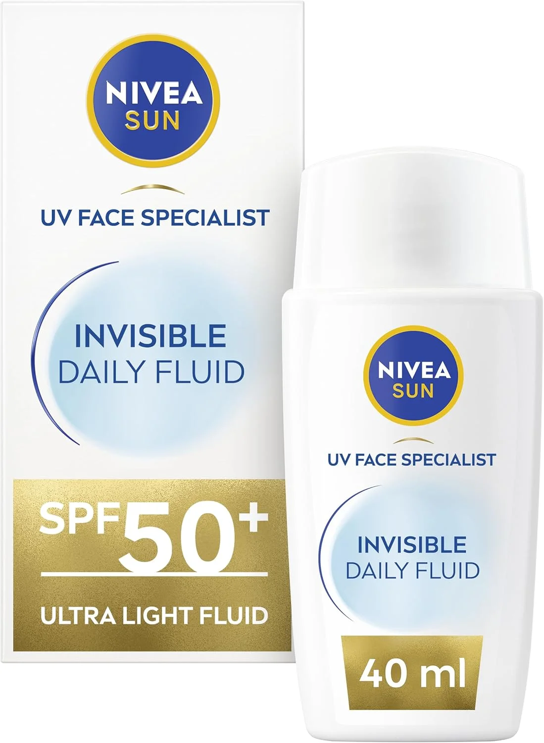 فلوئید ضد آفتاب روزانه نامرئی صورت نیوآ سان UV، SPF 50+، حاوی نیاسینامید، فلوئید فوق سبک، مناسب برای انواع پوست، غیر چرب، 40 میلی لیتر