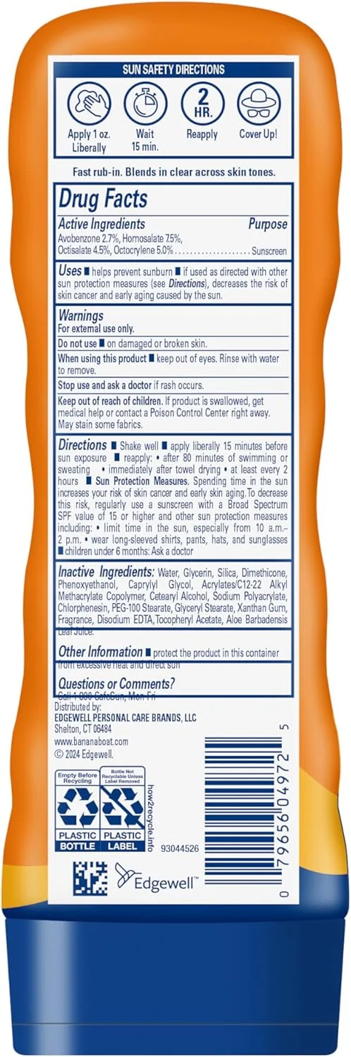 لوسیون ضد آفتاب طیف گسترده Banana Boat Sport Ultra، محافظت از مرجان، SPF 50، 236 میلی لیتر