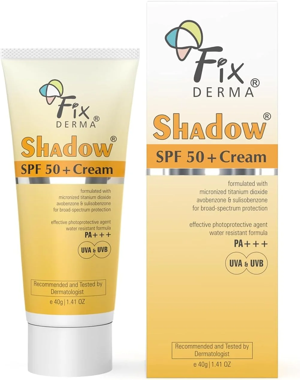 کرم ضد آفتاب فیکسرما شادو SPF 50+ | ضد آفتاب پوست خشک | محافظت در برابر UVA و UVB | غیر چرب و مقاوم در برابر آب - 40 گرم