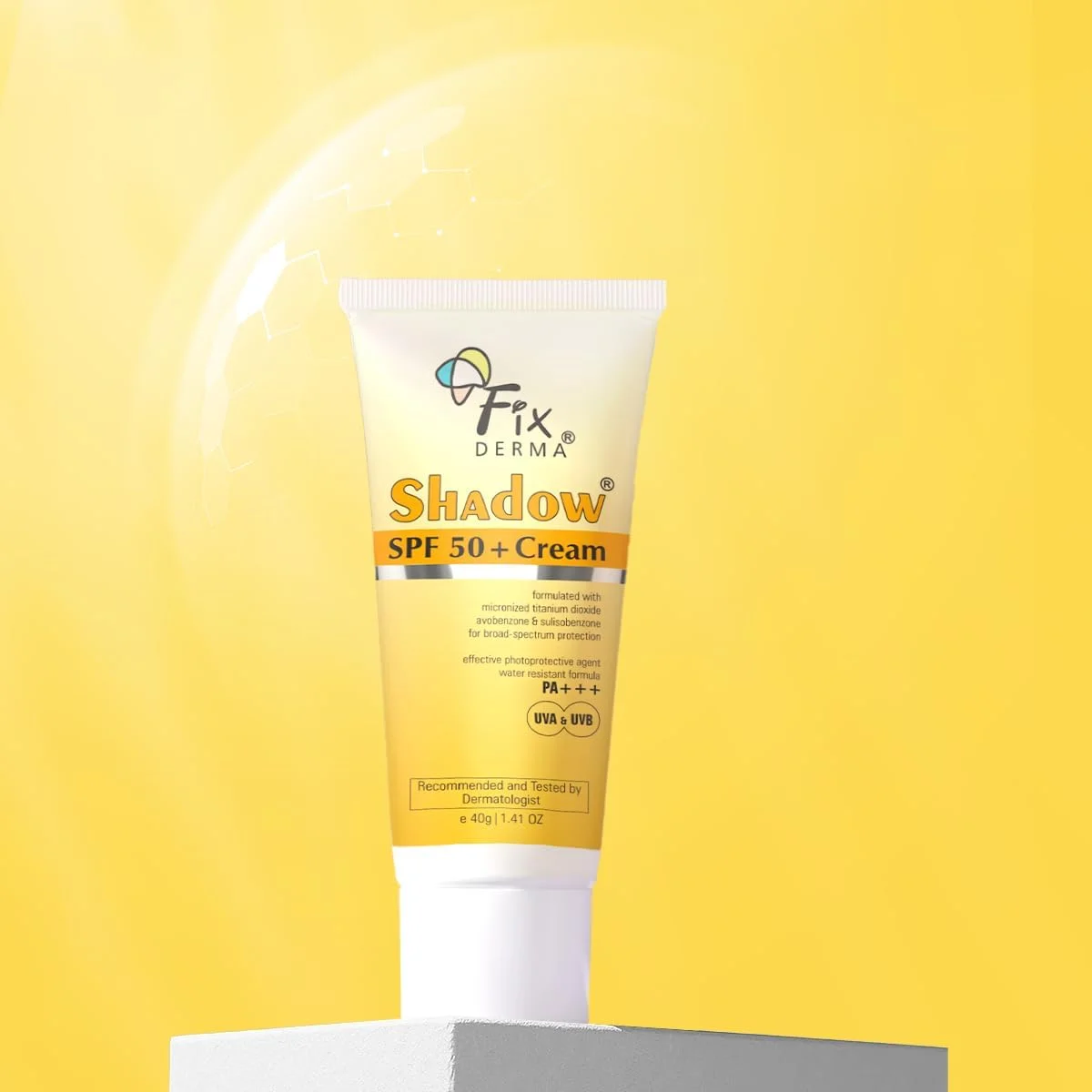کرم ضد آفتاب فیکسرما شادو SPF 50+ | ضد آفتاب پوست خشک | محافظت در برابر UVA و UVB | غیر چرب و مقاوم در برابر آب - 40 گرم