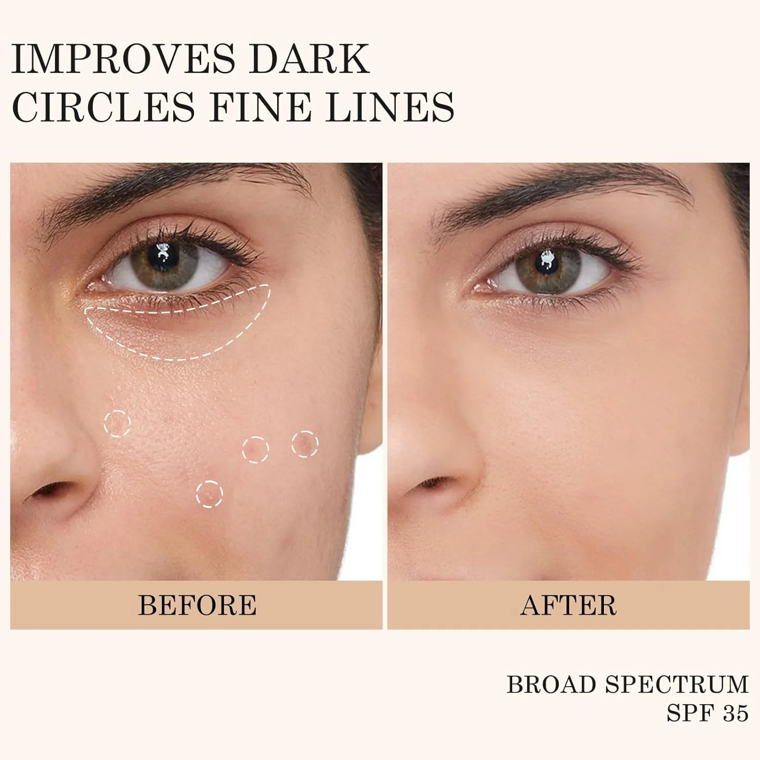 کرم دور چشم ضد آفتاب مینرال کیان داریا، کرم دور چشم 3 در 1 ضد پیری، SPF 35، برای تیرگی دور چشم و خطوط ریز، مدیوم