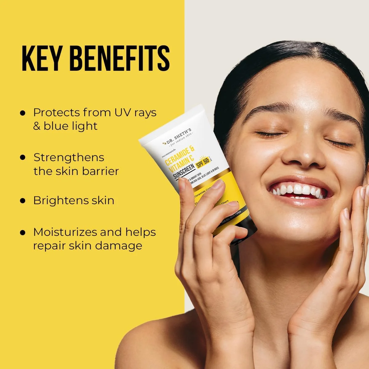 کرم ضد آفتاب SPF 50 دکتر شث با سرامید و ویتامین C برای پوست های چرب، حساس و خشک | برای آبرسانی شدید | غیر چرب، جذب سریع | بدون اثر سفیدی | PA+++ | برای خانم ها و آقایان | 50 گرم کرم ضد آفتاب SPF 50 دکتر شث با سرامید و ویتامین C برای پوست های چرب، حساس و خشک | برای آبرسانی شدید | غیر چرب، جذب سریع | بدون اثر سفیدی | PA+++ | برای خانم ها و آقایان | 50 گرم
