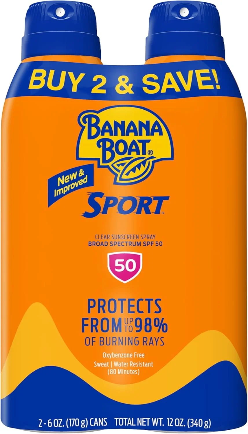 اسپری ضد آفتاب طیف گسترده Banana Boat Sport Performance Ultramist، SPF 50 - بسته دوتایی 6 اونسی