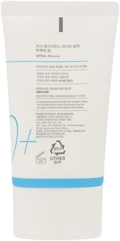 ضد آفتاب آکوا سان میشا با SPF50+/PA++++ | ایده آل برای پوست چرب و مختلط | با پوشش مات | 50 میلی لیتر