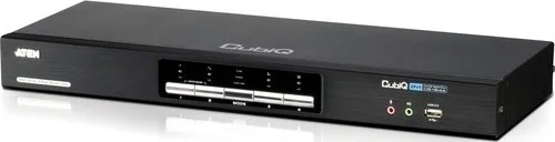 سوئیچ KVM چهار پورت USB DVI با نمایشگر دوگانه آتن - مشکی | CS1644A