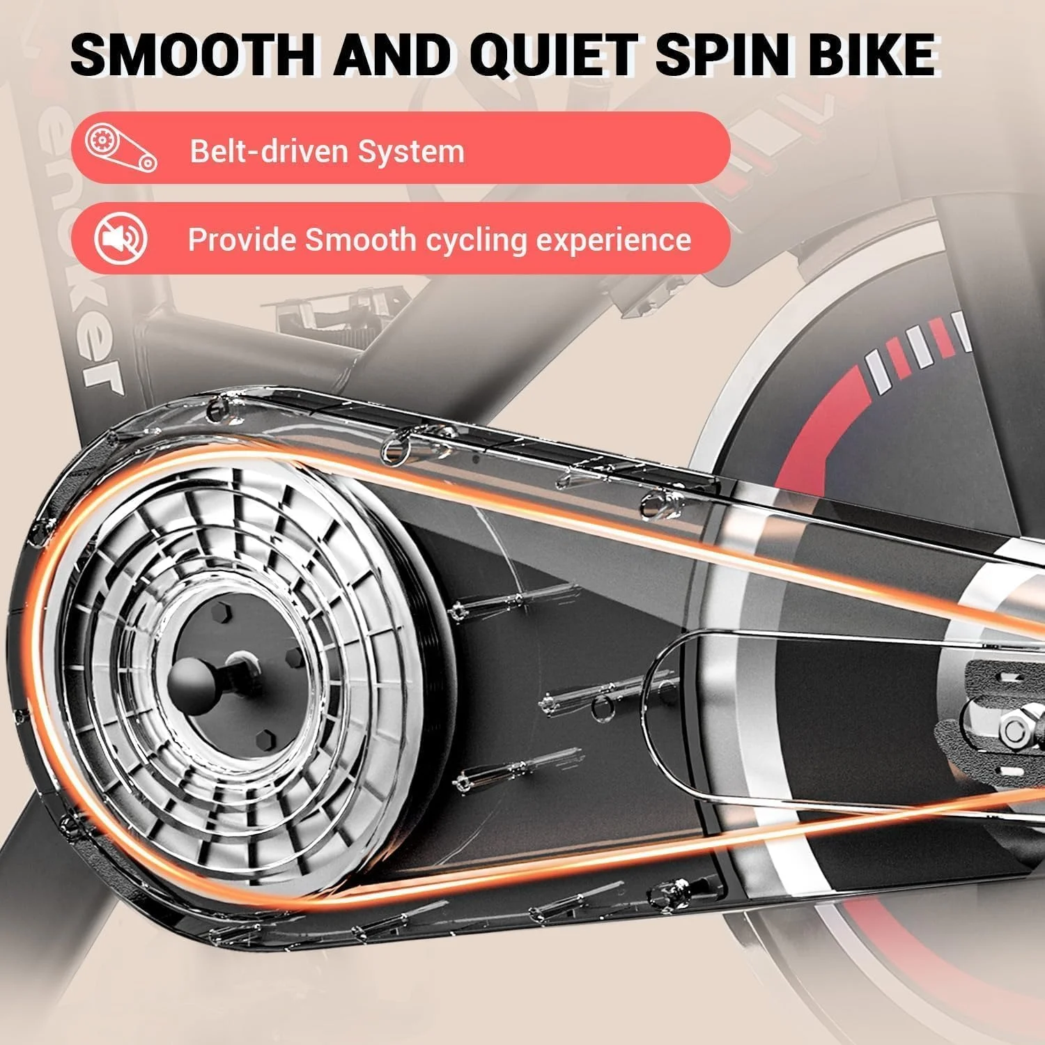 دوچرخه ثابت ورزشی ونوکر برای منزل، دوچرخه اسپین بی صدا با تسمه، ظرفیت 136 کیلوگرم، چرخ لنگر سنگین، مانیتور LCD و نگهدارنده تبلت، صندلی و فرمان قابل تنظیم، کوسن راحت، چرخ های حمل و نقل
