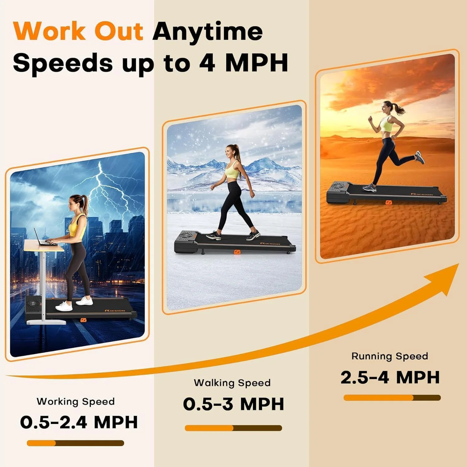 تردمیل زیر میزی ونوکر، موتور بی صدا <45dB، تردمیل باریک و جمع و جور بدون نیاز به مونتاژ برای دفتر کار خانگی با کنترل از راه دور و LED، چرخ های صرفه جویی در فضا