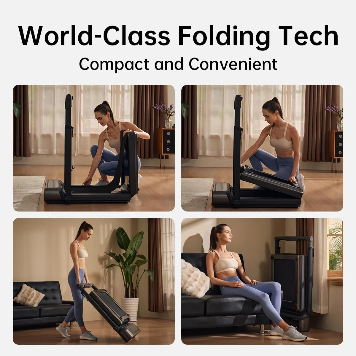 تردمیل تاشو هیبریدی WALKINGPAD R3 - تردمیل خانگی اداری با سرعت 12 کیلومتر در ساعت، حداکثر وزن کاربر 120 کیلوگرم، کنترل از طریق برنامه و ریموت، دارای دسته، طراحی جمع و جور و آسان برای نگهداری