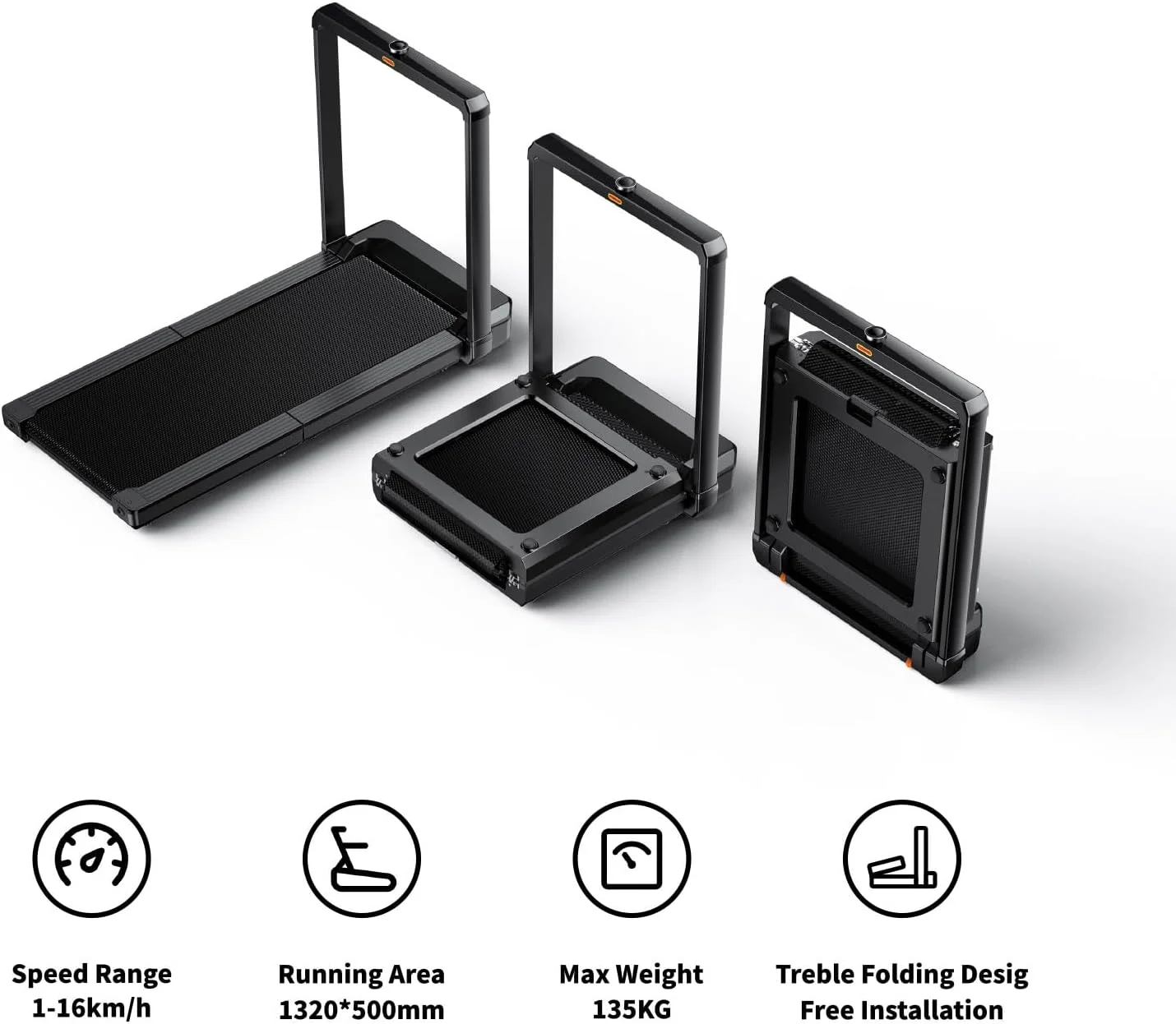 تردمیل تاشو دوگانه WALKINGPAD KINGSMITH MX16 (16KM/H) 2 در 1 مناسب استفاده خانگی، دستگاه دویدن، تمرینات ورزشی، پشتیبانی از برنامه، نمایشگر LED، نصب شده