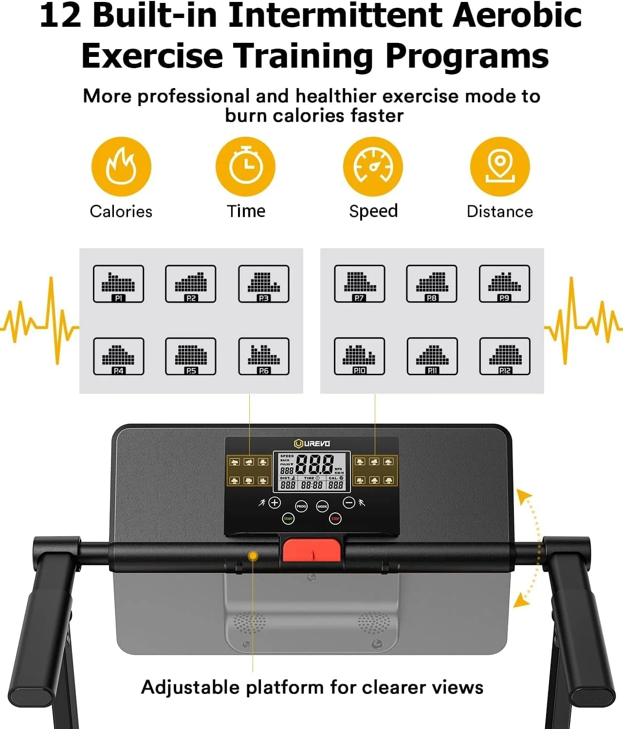 تردمیل با میز کار، تردمیل پد پیاده‌روی برای دفتر کار خانگی، تردمیل طراحی فشرده زیر میز با برنامه‌های HIIT، کنترل از راه دور، نمایشگر LED