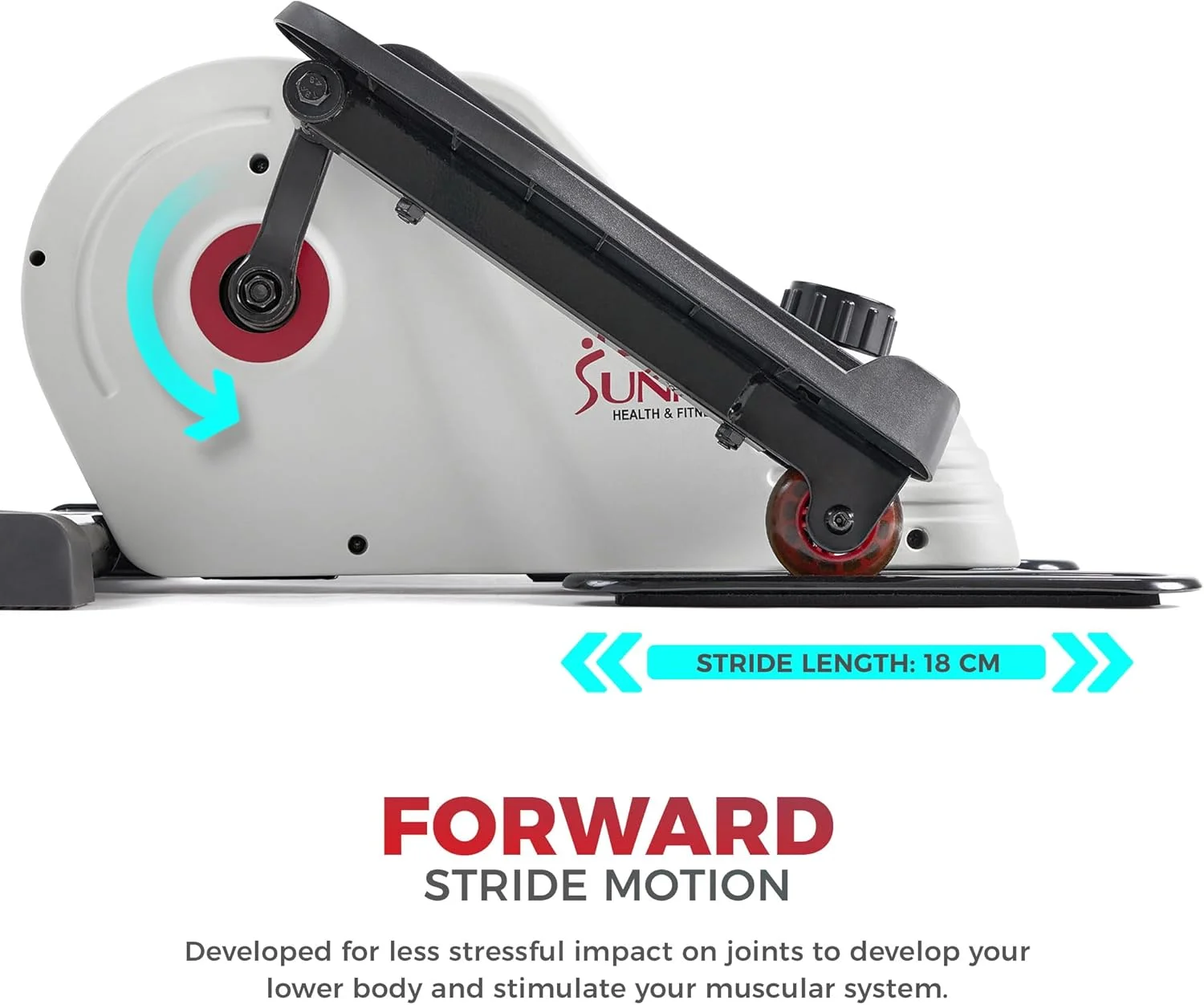 دستگاه الپتیکال مینی قابل حمل و مغناطیسی سانی هلث اند فیتنس، مناسب زیر میز، پدال ورزشی پا و ساق پا، با دسته اختیاری