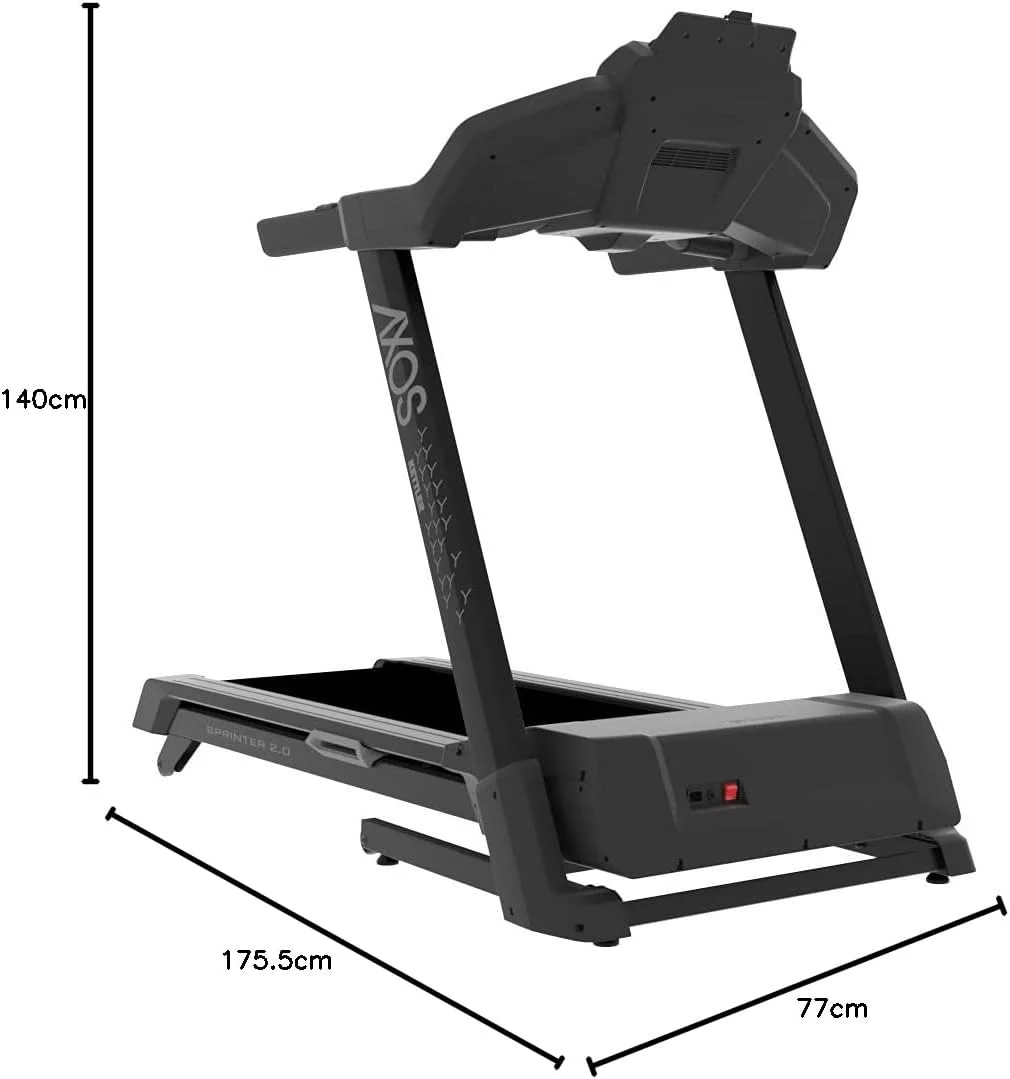 تردمیل KETTLER Sprinter 2.0 با برنامه Kinomaps (بلوتوث) | 28 برنامه تمرینی | 4 پروفایل کاربری | سرعت تا 16 کیلومتر در ساعت | قدرت موتور 2 اسب بخار | شیب 12% | فضای دویدن بزرگ 44 x 130 سانتی متر