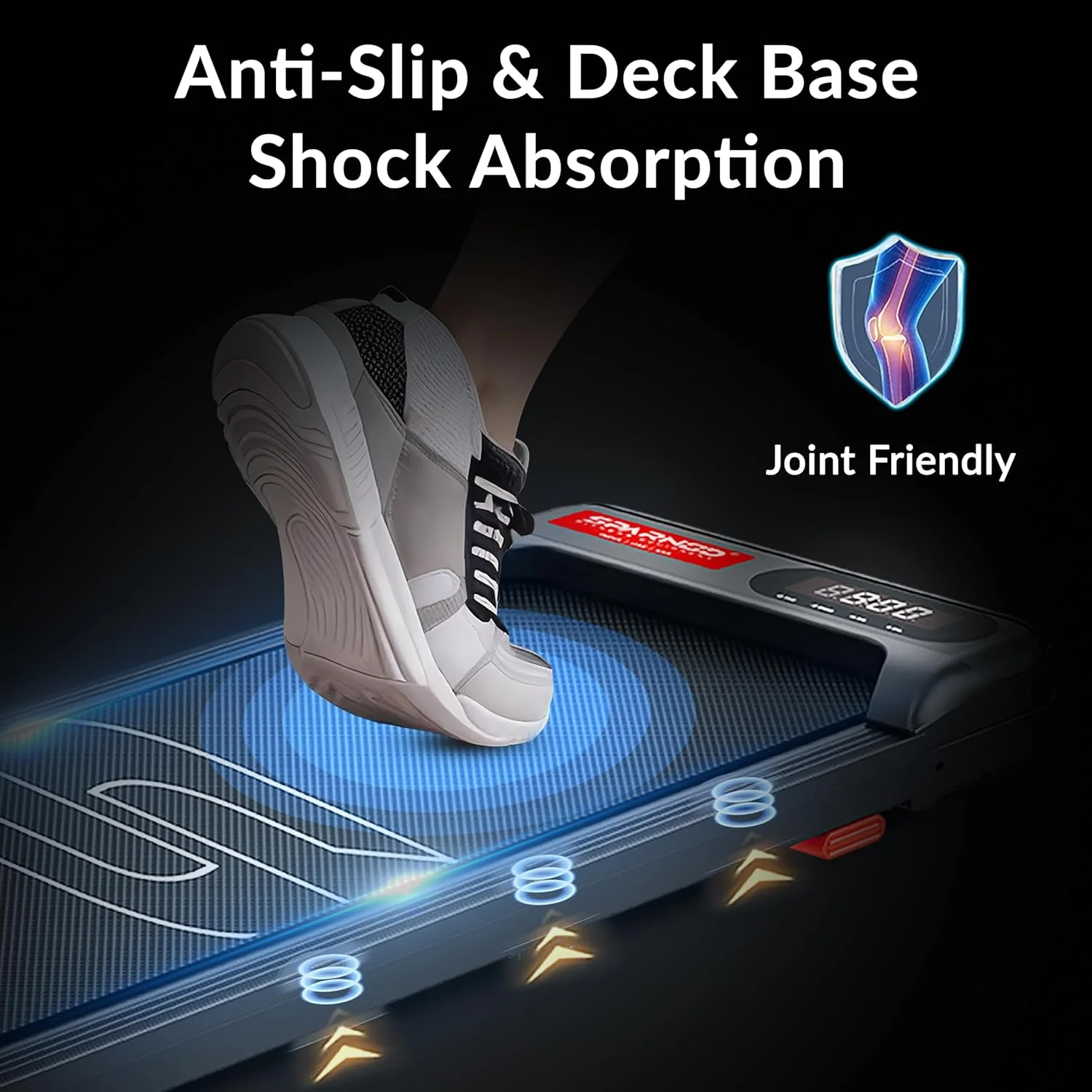 تردمیل پد پیاده‌روی خانگی اسپارنود STH-3004N 2 در 1، 1–10 کیلومتر در ساعت، ریل تاشو، شیب 7٪، نمایشگر LED، بلوتوث، جذب شوک، ظرفیت کاربر 90 کیلوگرم برای استفاده در خانه و محل کار