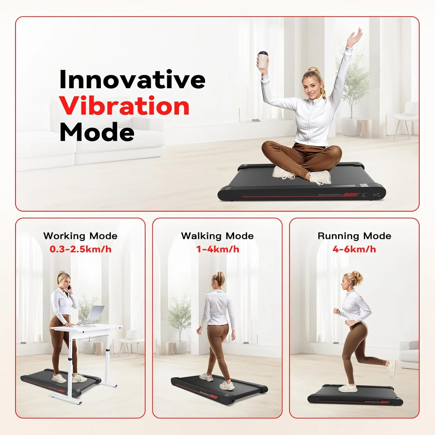 پد لرزشی پیادهروی Sperax با اپلیکیشن، تردمیل زیر میزی برای خانه، دستگاه لرزشی قابل حمل 4 در 1 پد لرزشی پیادهروی Sperax با اپلیکیشن، تردمیل زیر میزی برای خانه، دستگاه لرزشی قابل حمل 4 در 1