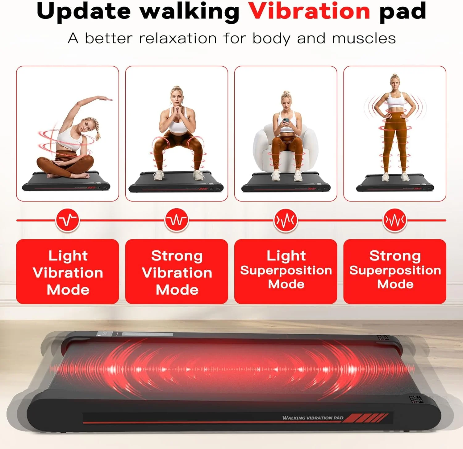 پد لرزشی پیادهروی Sperax با اپلیکیشن، تردمیل زیر میزی برای خانه، دستگاه لرزشی قابل حمل 4 در 1 پد لرزشی پیادهروی Sperax با اپلیکیشن، تردمیل زیر میزی برای خانه، دستگاه لرزشی قابل حمل 4 در 1
