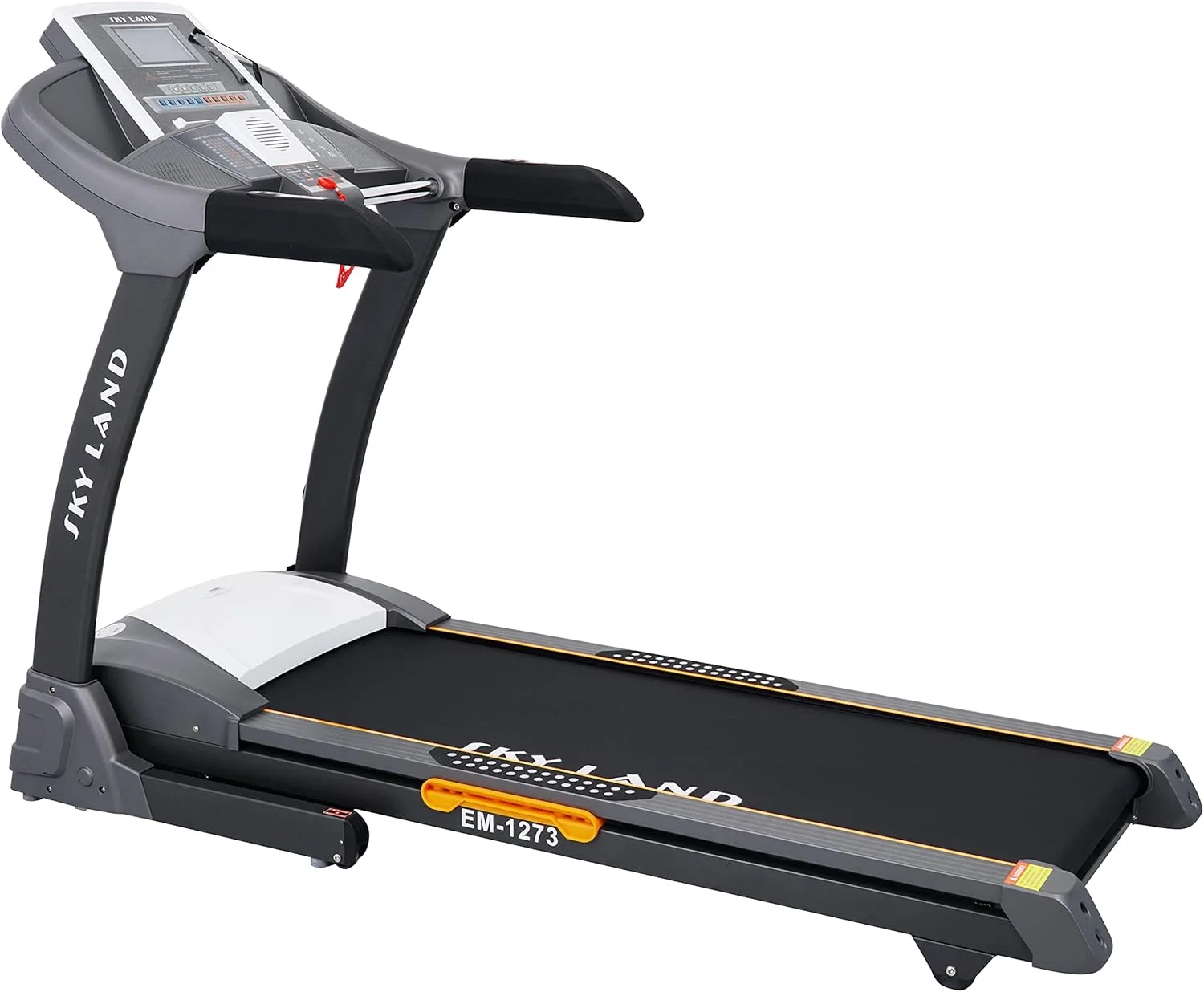 تردمیل خانگی SKY LAND با حداکثر قدرت 7 اسب بخار | دستگاه دویدن تاشو با شیب خودکار 20 حالته، بلندگوی بلوتوث، فن داخلی، درگاه USB و SD | ظرفیت سنگین 150 کیلوگرم مدل EM-1273