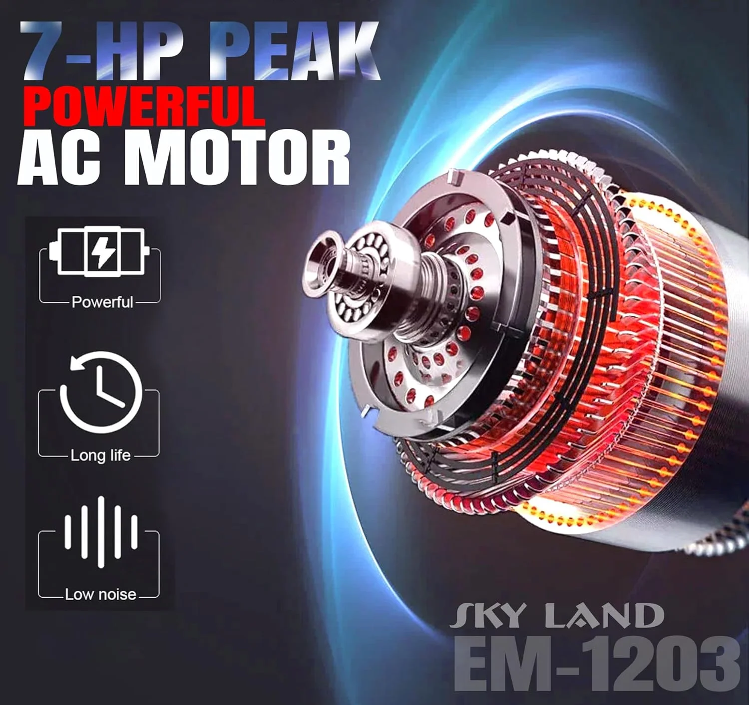 تردمیل ۷ اسب بخار SKY LAND - دستگاه دویدن تاشو، گزینه‌های موتور AC/DC، بلوتوث، شیب خودکار (۲۰%)، حداکثر وزن کاربر ۱۵۰ کیلوگرم، سرعت ۲۲ کیلومتر در ساعت - استفاده خانگی و نیمه تجاری