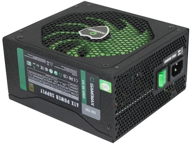 منبع تغذیه 700 واتی GameMax GE-700 ATX، جریان متناوب، FULL RANGE (100-240 ولت) APFC، کابل محافظ توری، CE/EMI، گواهینامه 80+، مشکی | GE-700 منبع تغذیه 700 واتی GameMax GE-700 ATX، جریان متناوب، FULL RANGE (100-240 ولت) APFC، کابل محافظ توری، CE/EMI، گواهینامه 80+، مشکی | GE-700