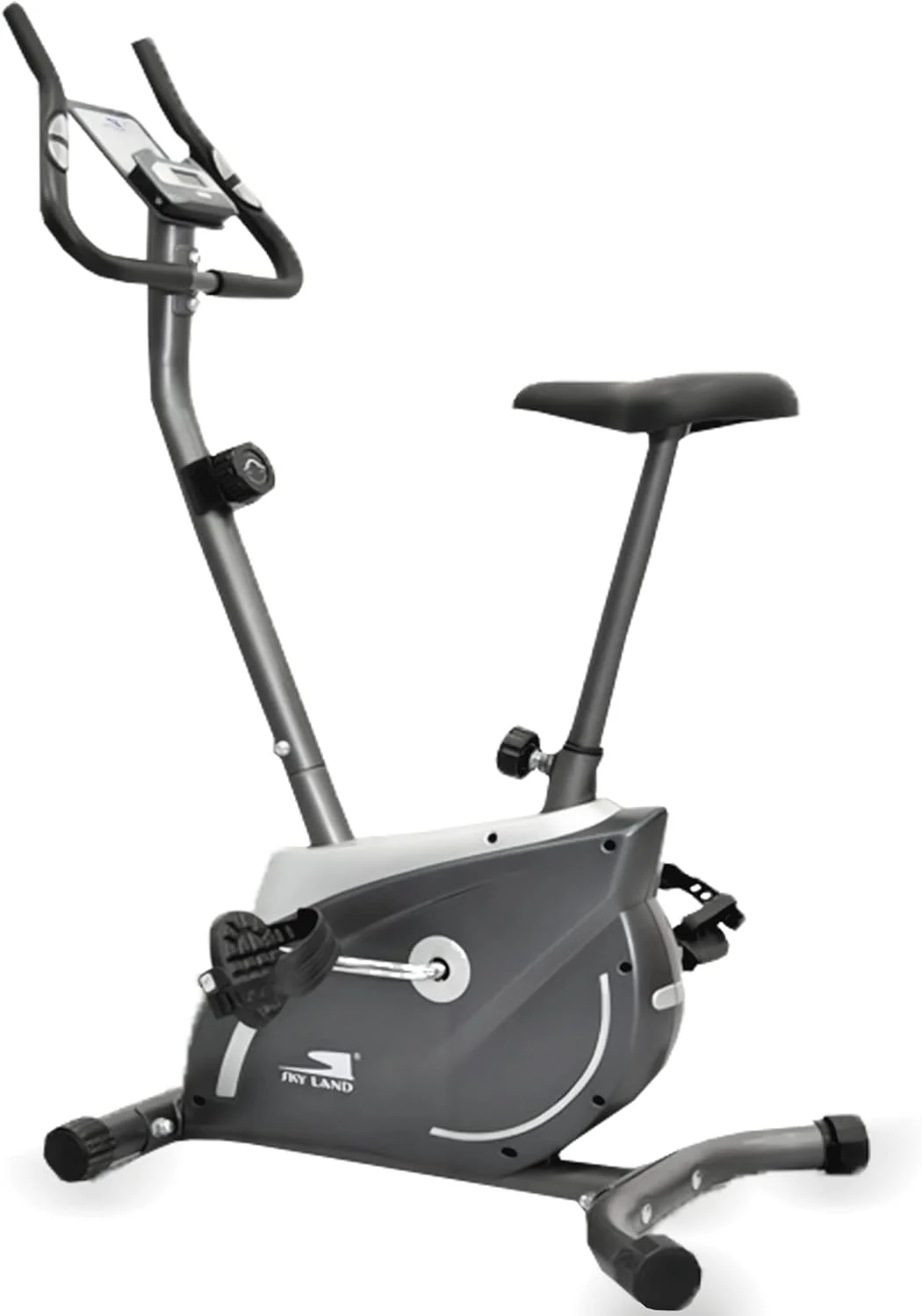 دوچرخه ثابت مگنتی باشگاهی SKY LAND مدل EM-1555 مشکی با مانیتور دیجیتال و کنترل مقاومت