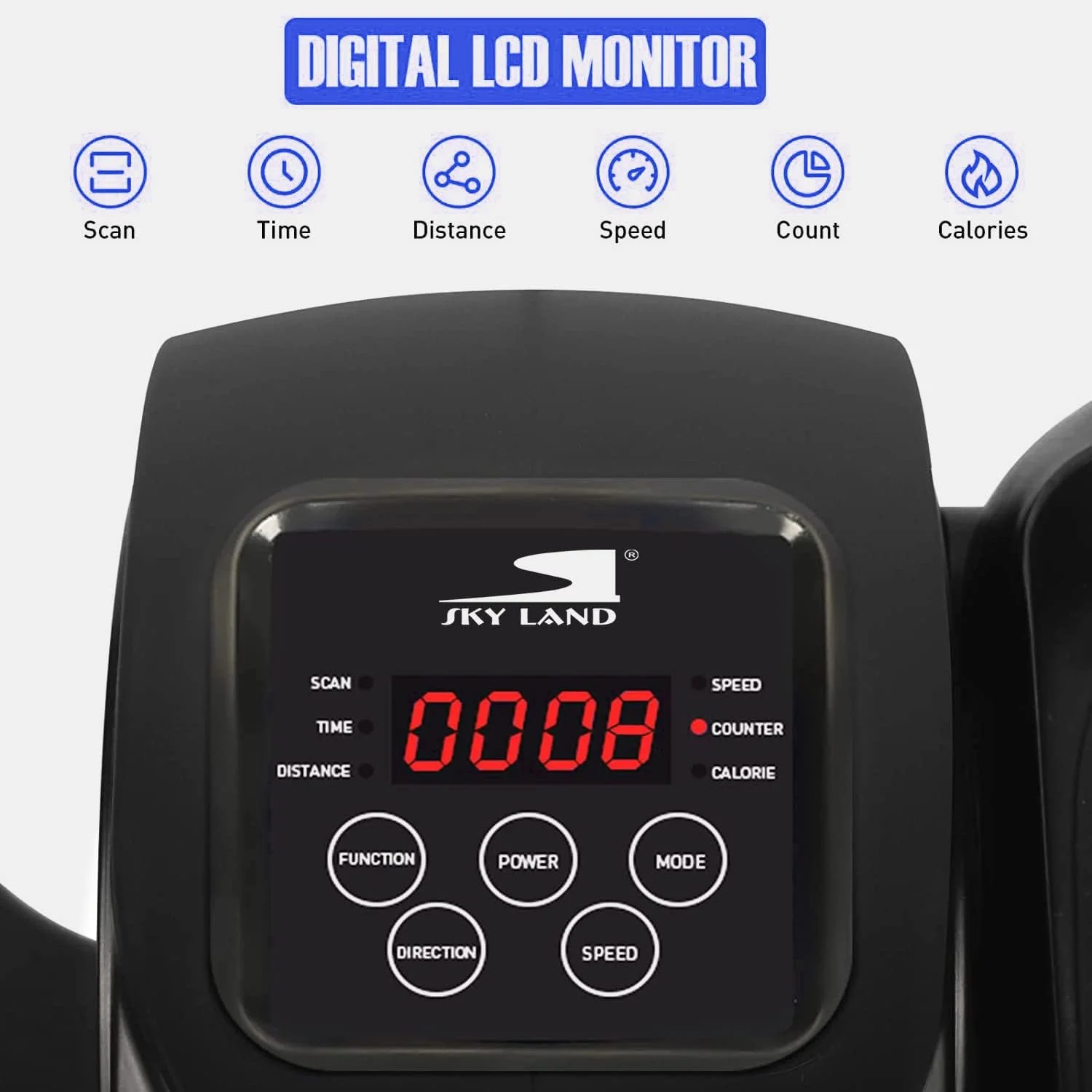 دستگاه الپتیکال پدالی برقی زیر میزی SKY LAND، دستگاه تمرین الپتیکال جمع و جور با سرعت قابل تنظیم، حالت های خودکار/دستی، پدال های ضد لغزش و موتور بی صدا برای خانه یا محل کار، EM-1871