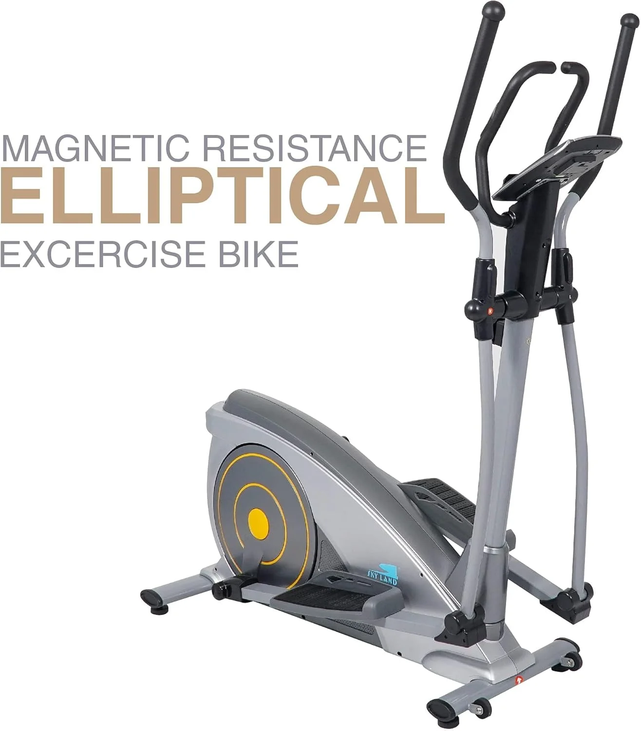 دستگاه الپتیکال اسکای لند مدل EM-1541، دستگاه ورزشی مگنتی با 15 سطح مقاومت، مانیتور دیجیتال LCD، چرخ های حمل و ظرفیت وزنی 113 کیلوگرم، تجهیزات تناسب اندام باشگاه خانگی