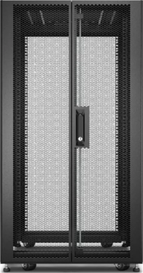 کابینت رک 24 یونیت APC مدل Easy Rack، ابعاد 600mm/800mm، عرض براکت 19 اینچ، همراه با سقف / پنل جانبی / چرخ‌ها، پایه‌ها و 4 براکت، بدون کف، مشکی | ER6482