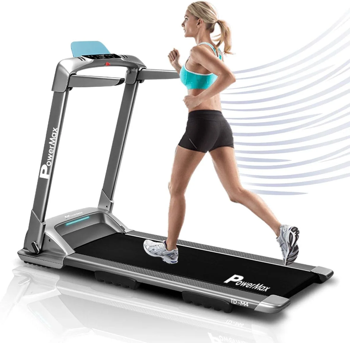 تردمیل موتورایز از پیش نصب شده پاورمکس فیتنس UrbanTrek TD-M4 (حداکثر قدرت 4.0 اسب بخار) با قابلیت تاشو فوق العاده جمع و جور، اپلیکیشن تلفن هوشمند، مناسب برای استفاده خانگی و برنامه های خودکار
