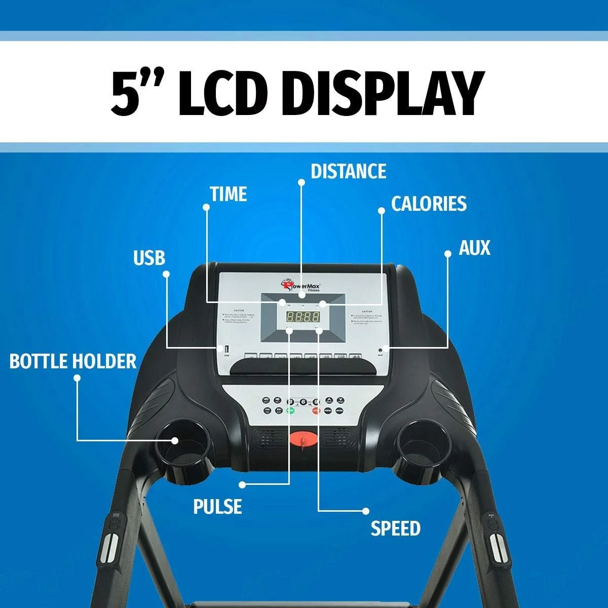 تردمیل خانگی موتورایز پاورمکس فیتنس مدل TAM-230 (با قدرت 4 اسب بخار) [سرعت: 14.8 کیلومتر در ساعت، حداکثر وزن کاربر: 110 کیلوگرم، تاشو، 12 برنامه تمرینی، MP3] نصب و آموزش رایگان