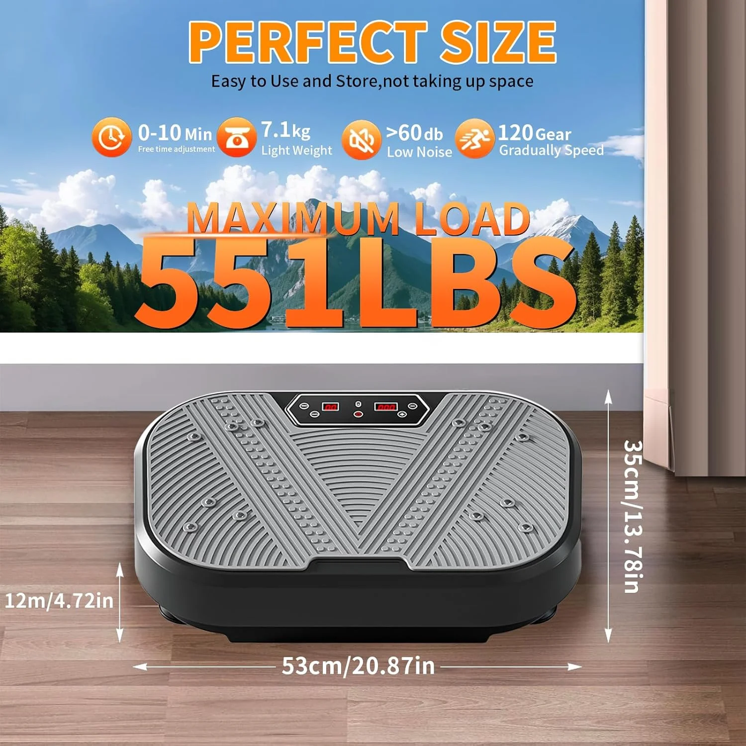 دستگاه لرزشی ورزشی برای تخلیه لنفاوی، دستگاه ویبره تمام بدن با 2 بند مقاومتی، حداکثر تحمل وزن 150 کیلوگرم برای استفاده خانگی