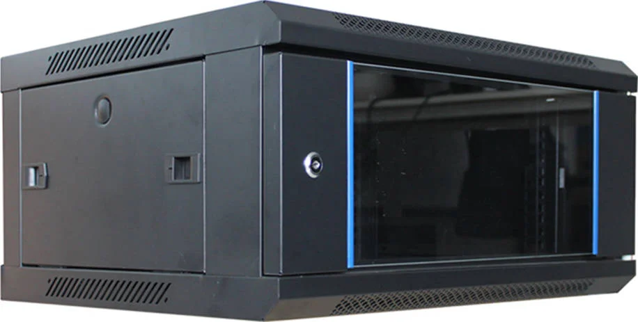 کابینت شبکه دیواری بولین 4 یونیت، ابعاد 600x450 میلی متر، رک 19 اینچ، پنل های جانبی جداشدنی، تک قسمتی، مشکی | BLWM-6404