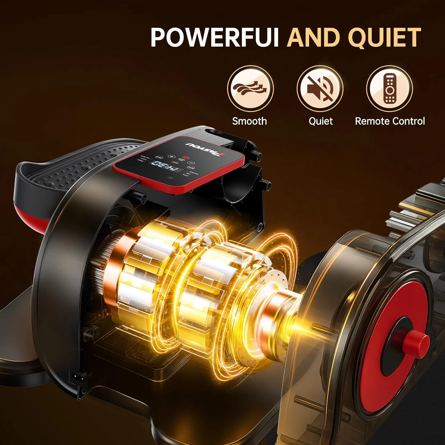 دستگاه الپتیکال زیر میزی PASYOU برای خانه، تمرین دهنده پا الپتیکال برای سالمندان، 12 سرعت قابل تنظیم، دستگاه پدال نشسته بی صدا و قابل حمل با کنترل از راه دور، مشکی